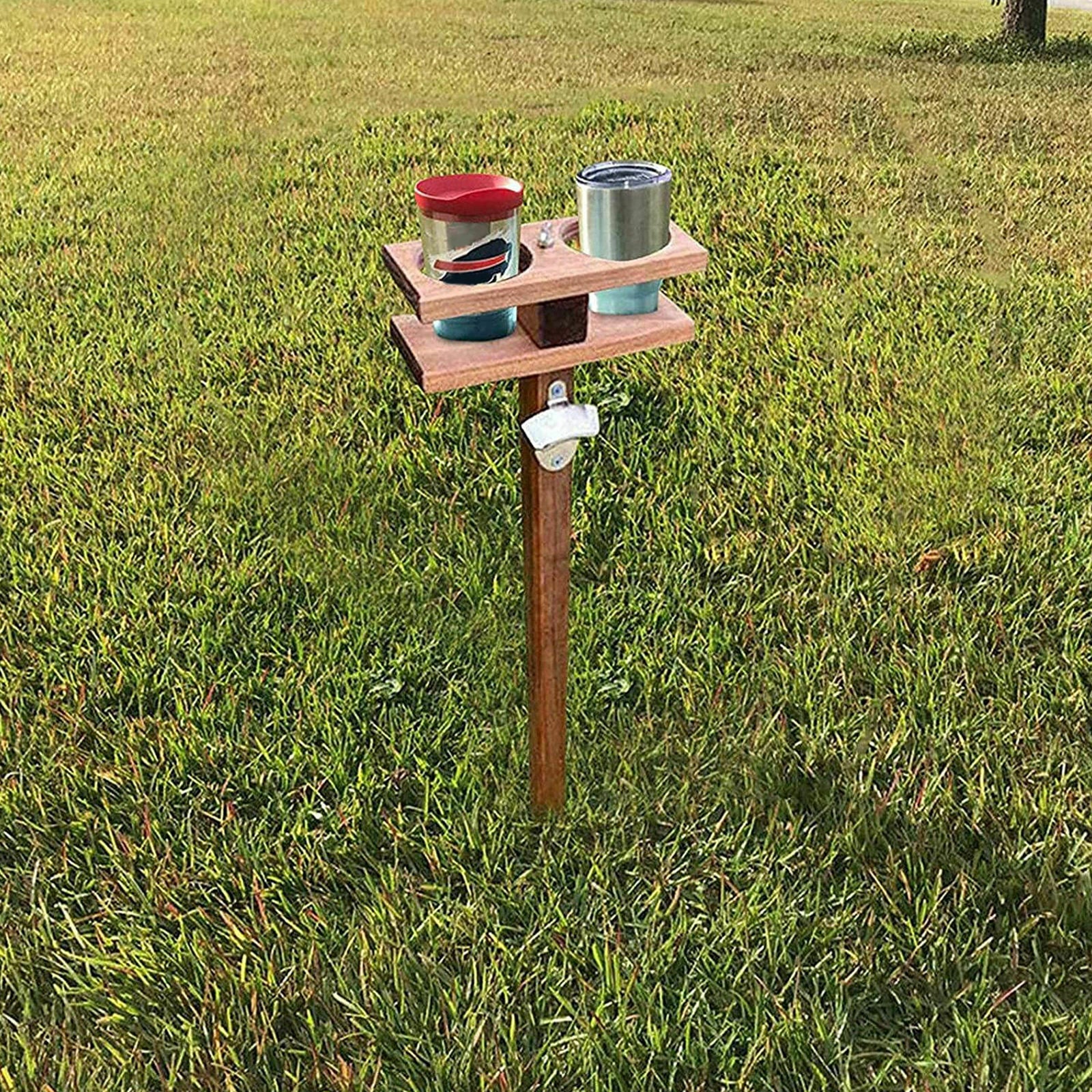 Wine Table Compact Party Camping Trip Beer Cups Holder Collapsible Lawn