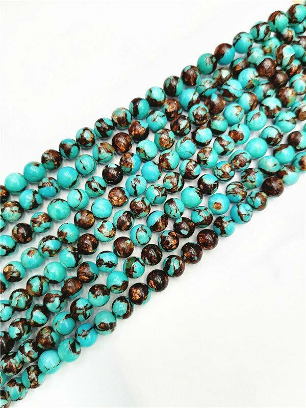 1 Strand 8mm Blue Sea Sediment Jasper Round Ball Loose Beads 15.5inch HH7599