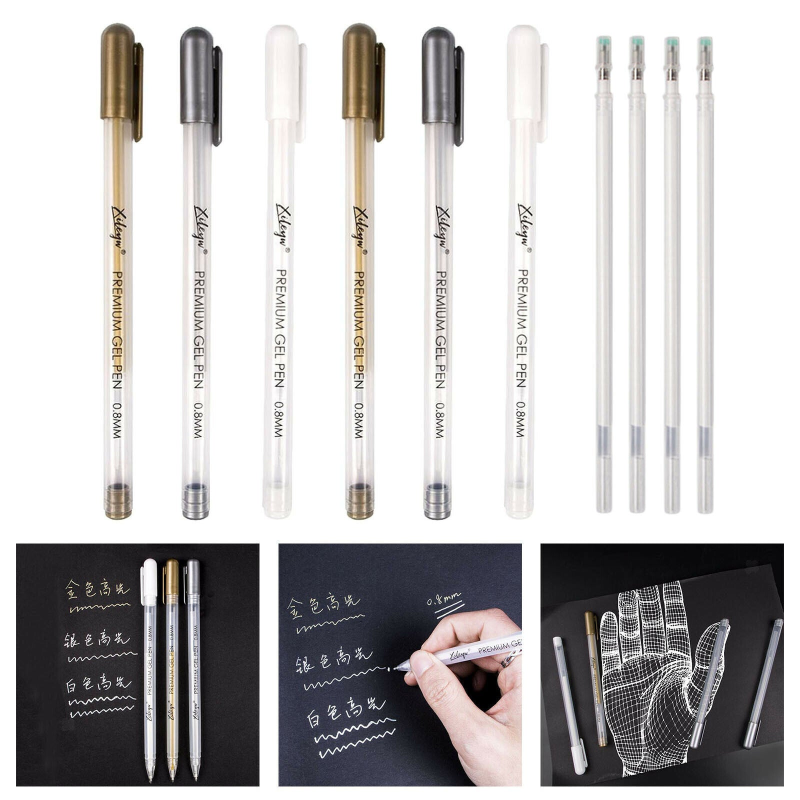 6Pcs Pro Highlighter Pens Waterproof Paint Markers for DIY Art Kids Painting