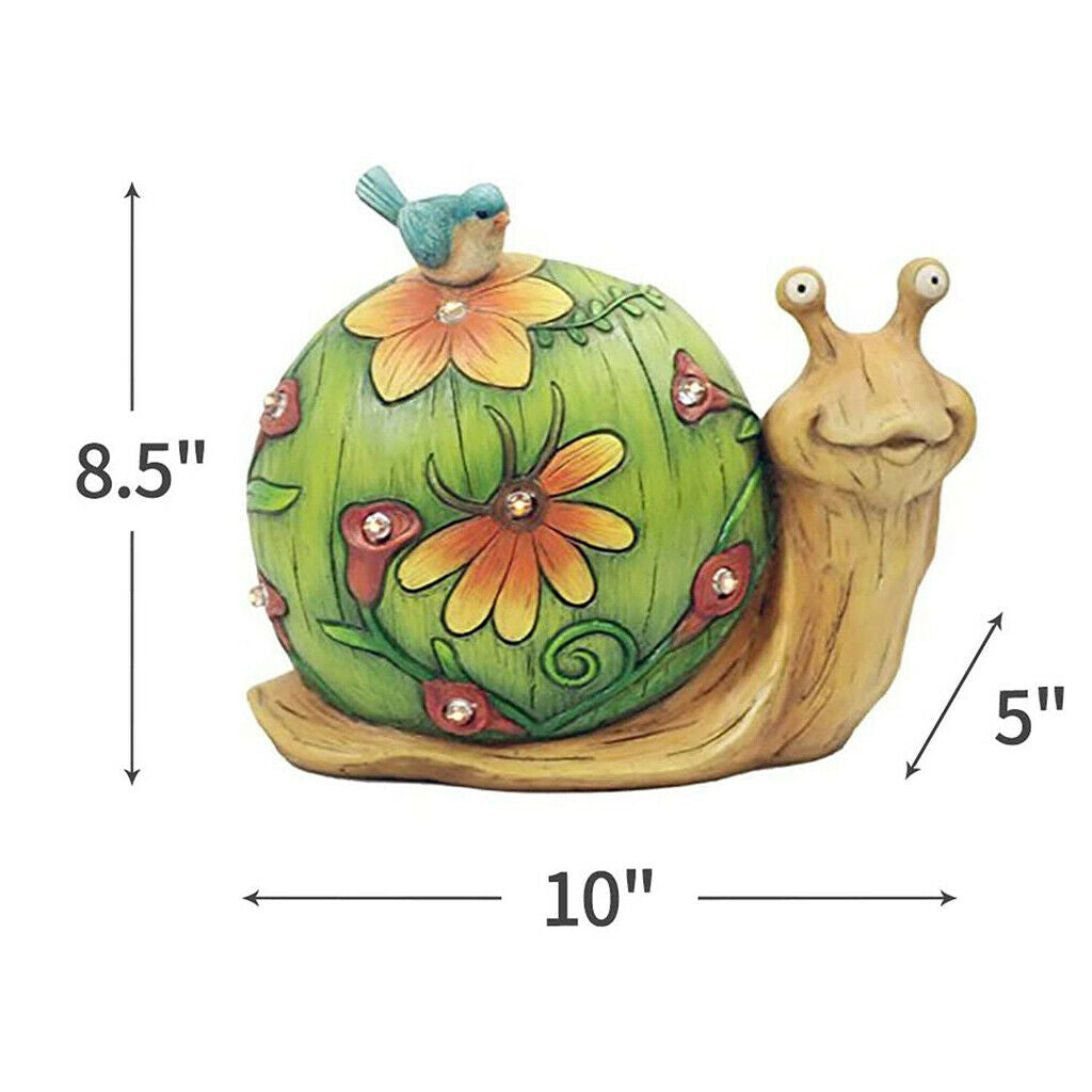 Garden Snail Statue Decor Waterproof for Lawn Yard Ornament 10x5x8.5inch