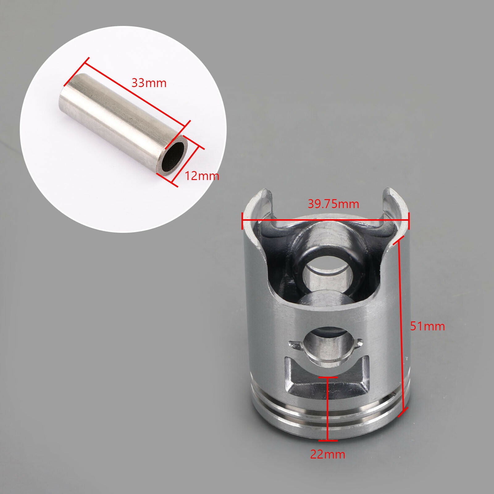 Piston & Rings Set 39.75mm For KYMCO Grand Dink Agility Super Cobro Maxxer 50