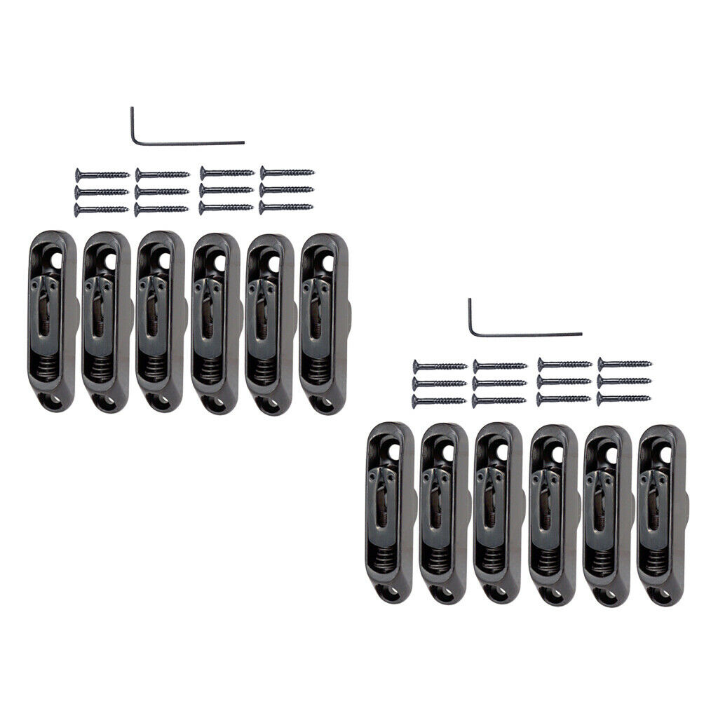 2 Set Fine Individual Electric Guitar Bridge Set w/ Screws w/ Wrench Black