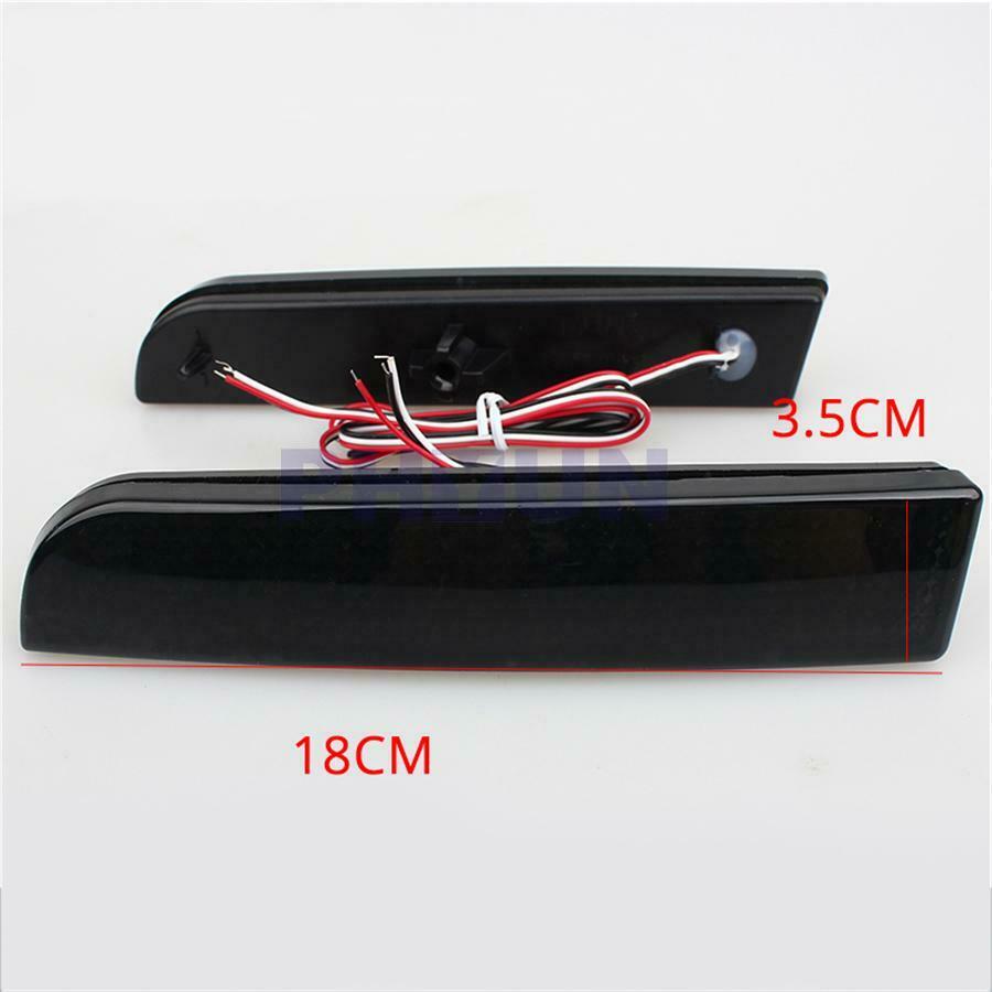 2pcs Somke Lens Car Bumper Brake Tail Lamp Turn Signal LED Lights For Mitsubishi