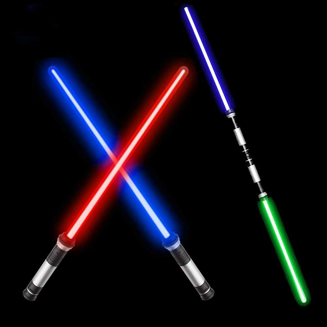 2x 2 in 1 LED 7 Colors FX Dual Saber & Sound (Motion Sensitive) For Kid Presents