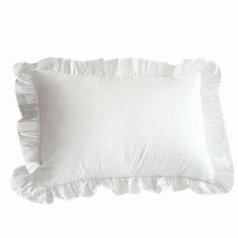 100% Cotton Ruffle Pillowcase Ruffled Pillow Cover White Pillow Case B8A3A3