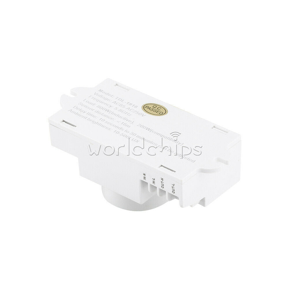 Microwave Sensor Switch 5.8ghz HF AC 85~250V LED 360Â° Radar Motion Body Sensing