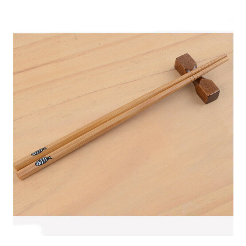 5 Pair Bamboo Chopsticks Chinese Wooden Chopstick Stir Fry Home Gift Boxed Set