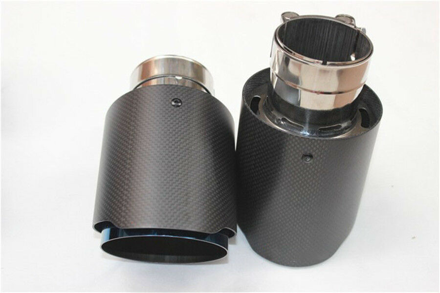 63mm-101mm Exhaust Tip Muffler Pipe Carbon Fiber 63mm-101mm Gloss Matte Random