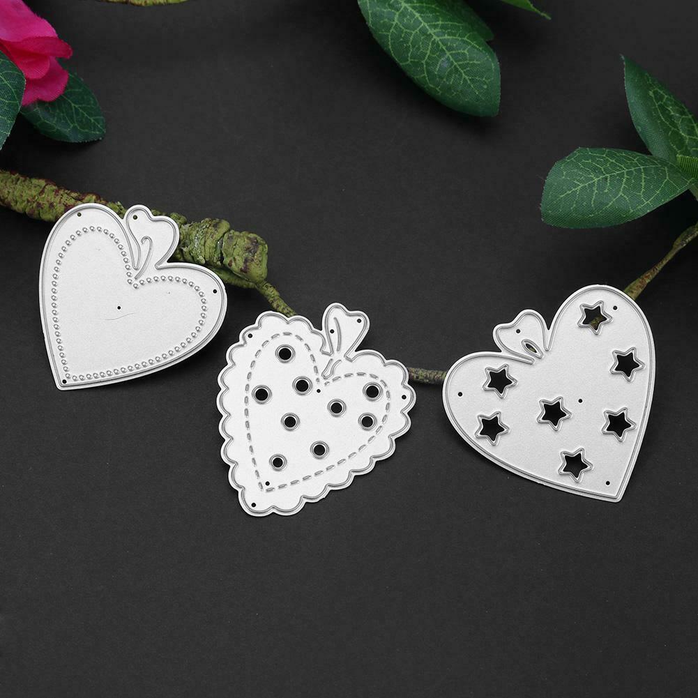 5pcs Heart Sewing Thread Metal Die Cutting Dies DIY Scrapbooking Embossing @