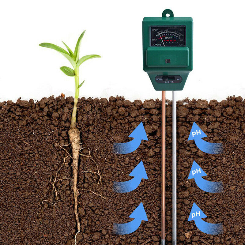 3 in 1 Soil PH Meter Sunlight PH Tester Garden Flowers Soil Moisture SensorB DF