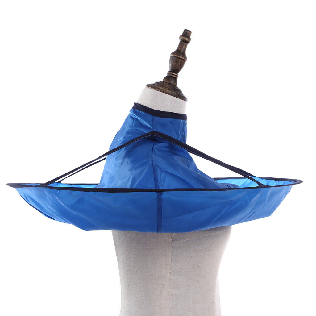 DIY Hair Cutting Cape Hair Catcher Haircut Cloth Umbrella Cloak Blue