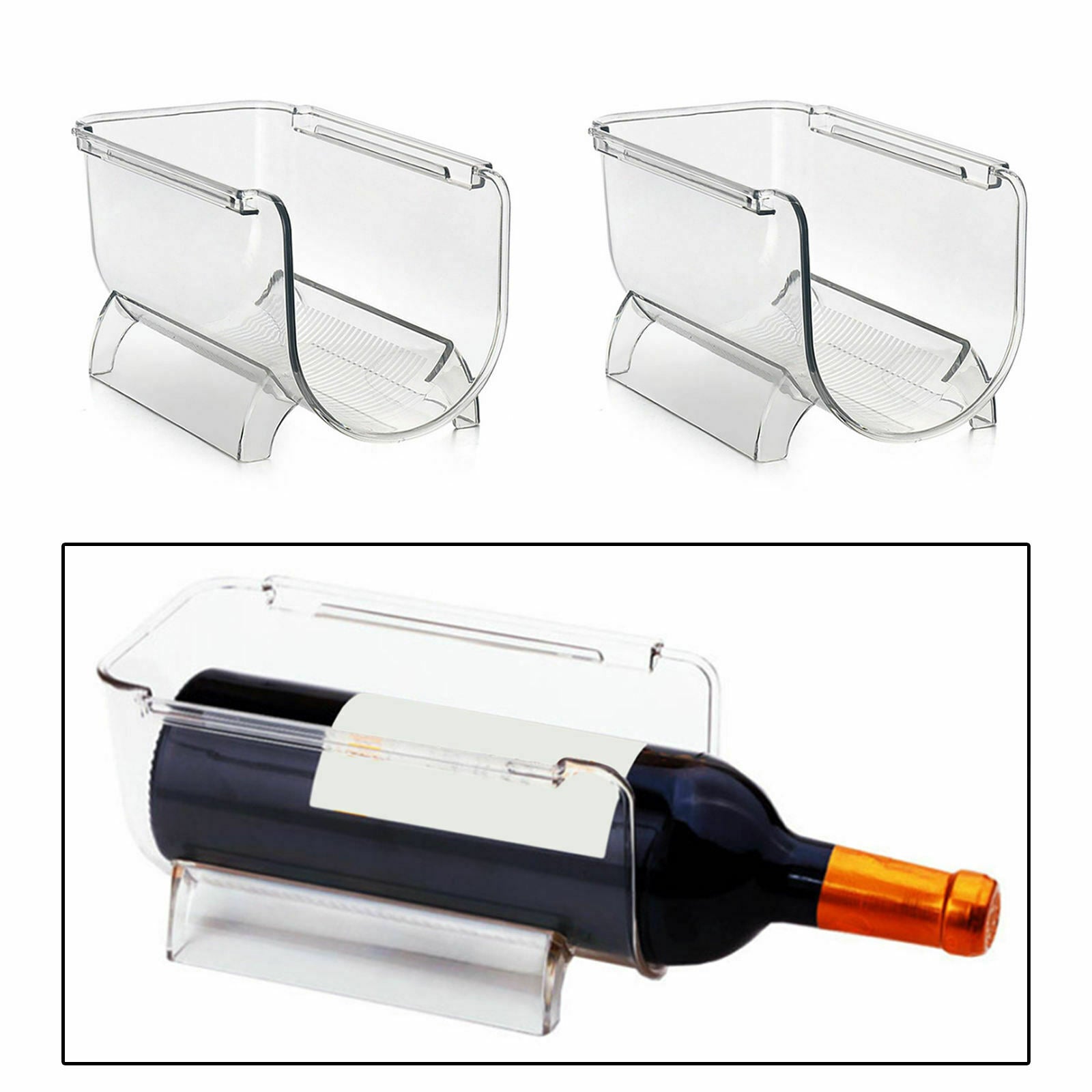 Transparent Acrylic Wine Rack Water Bottle Holder Stackable Free Standing