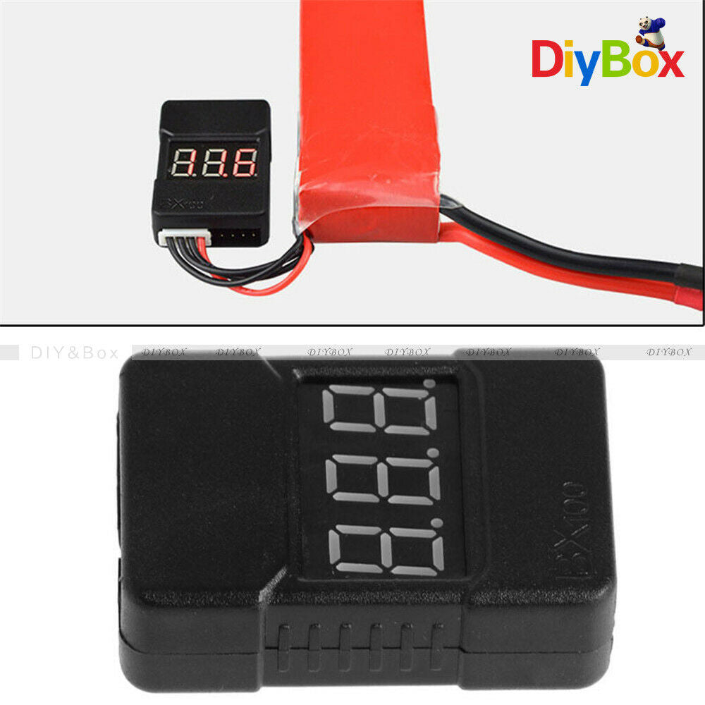BX100 1-8S Lipo Battery Voltage Tester/ Low Voltage Buzzer Alarm w/ Dual Speak