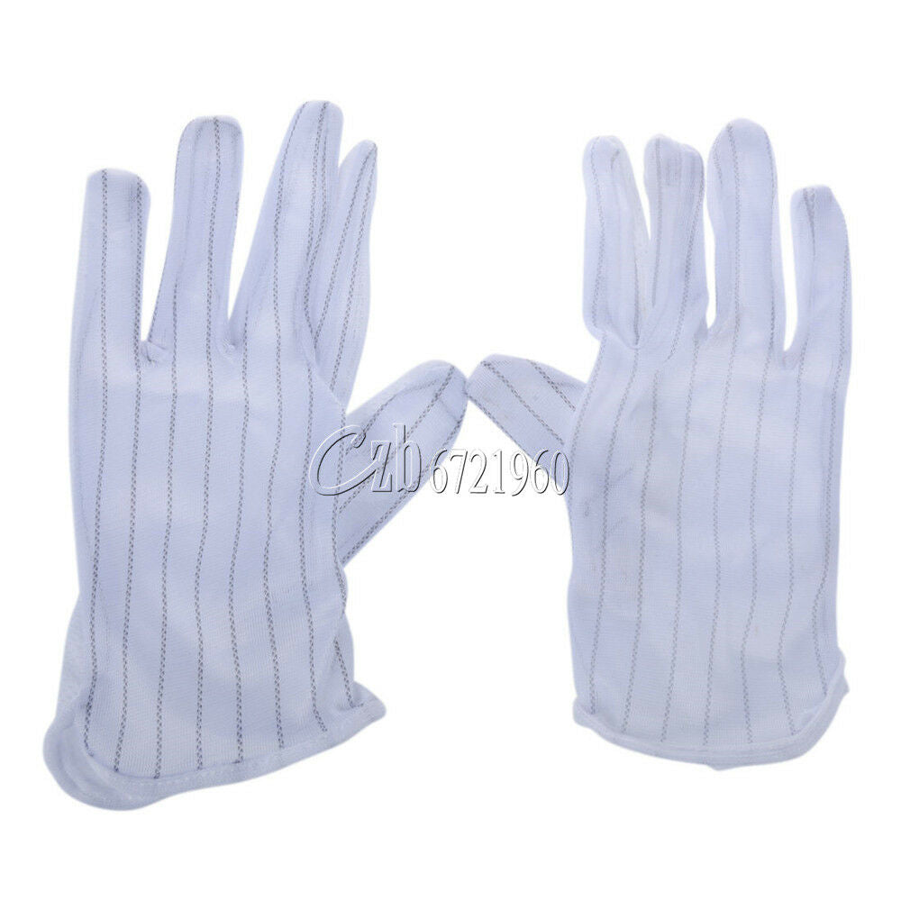 10 Pairs Anti Static Work Gloves Inspection Nylon Knit Working Safety Grip Woker