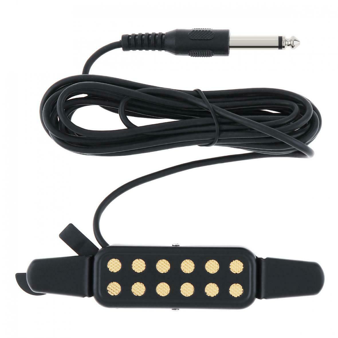Universal Black Guitar Sound Pickup w/ 2.9m Cable for Acoustic Classical Guitar