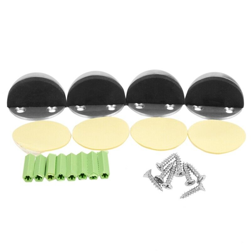 4 Pieces Stainless Steel Floor Door Stopper, Oval Floor Mounted Half Moon DoorI6