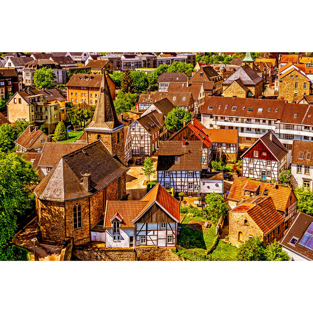 Town Roof Paper Jigsaw Puzzle 1000 Pieces Home Picture Handmade Toys Gift @