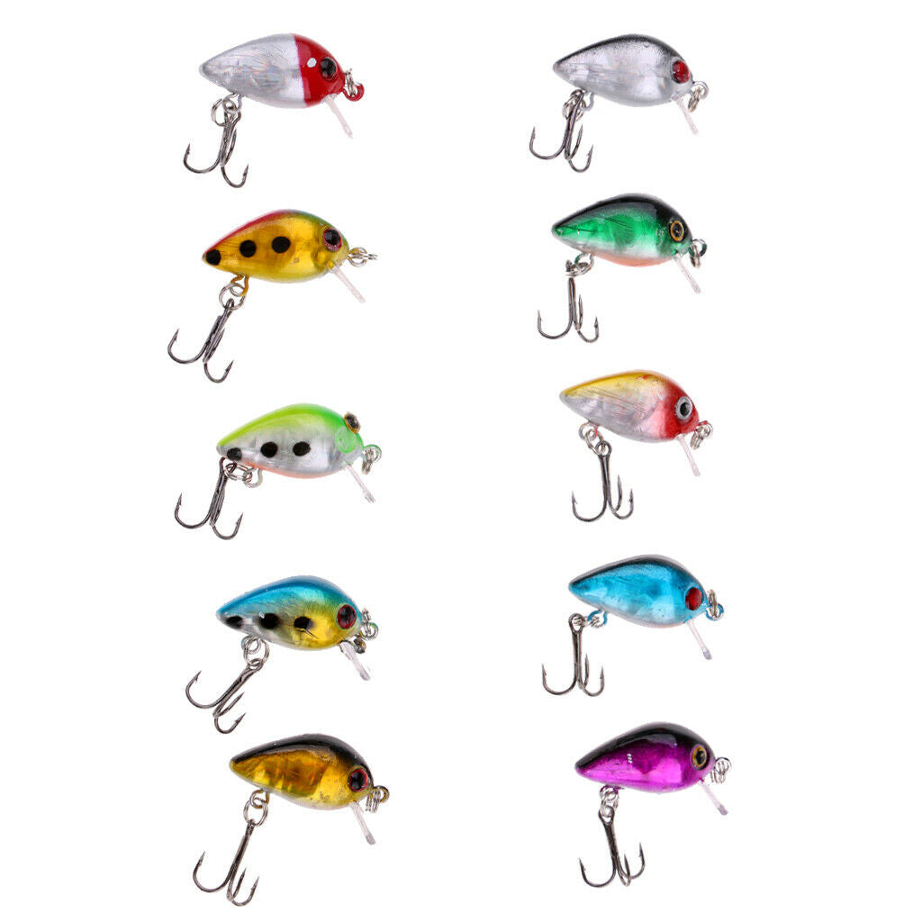 10Pcs Minnow Fishing Lures Set Hard Baits Topwater Lure for Trout Bass Perch
