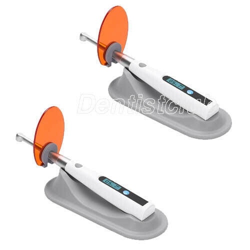 2X Dental Cordless LED Curing Light Lamp Metal Head 1s Cure 800-1400mw/cm²