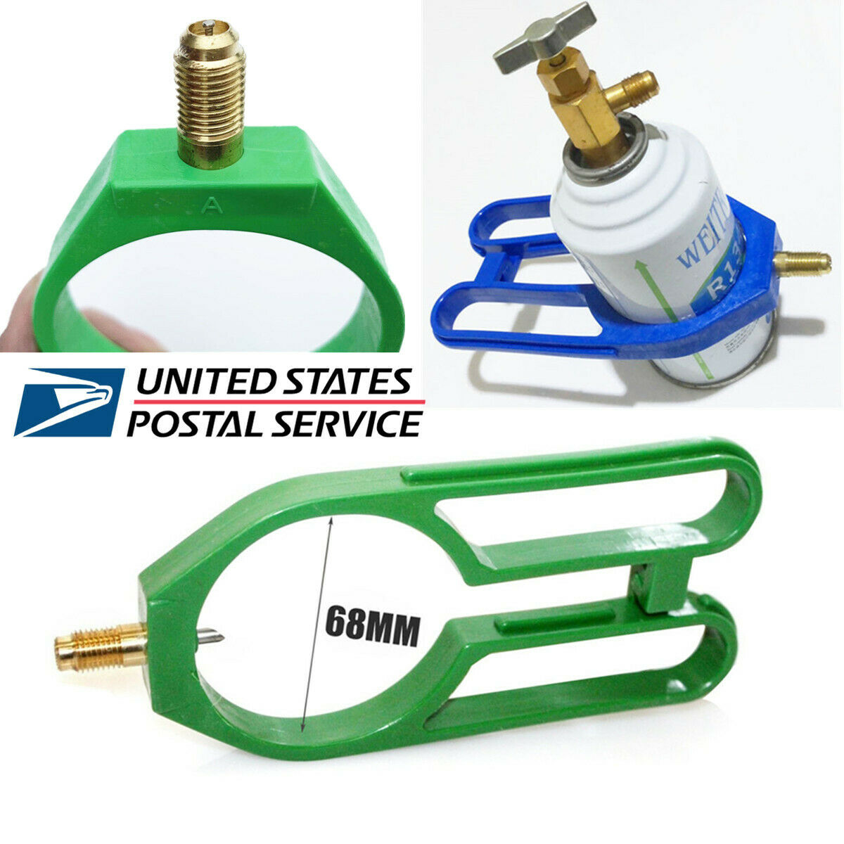 1Pc 68mm Can Side Quick Tap with 1/4" SAE Valve for 2.68" R134A Refrigerant Cans