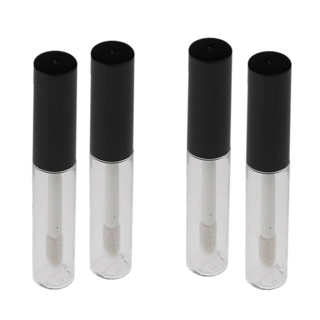 4Piece 4ml Clear Travel Empty Lipstick Lip Oil Vails Lip Gloss Tubes Bottles