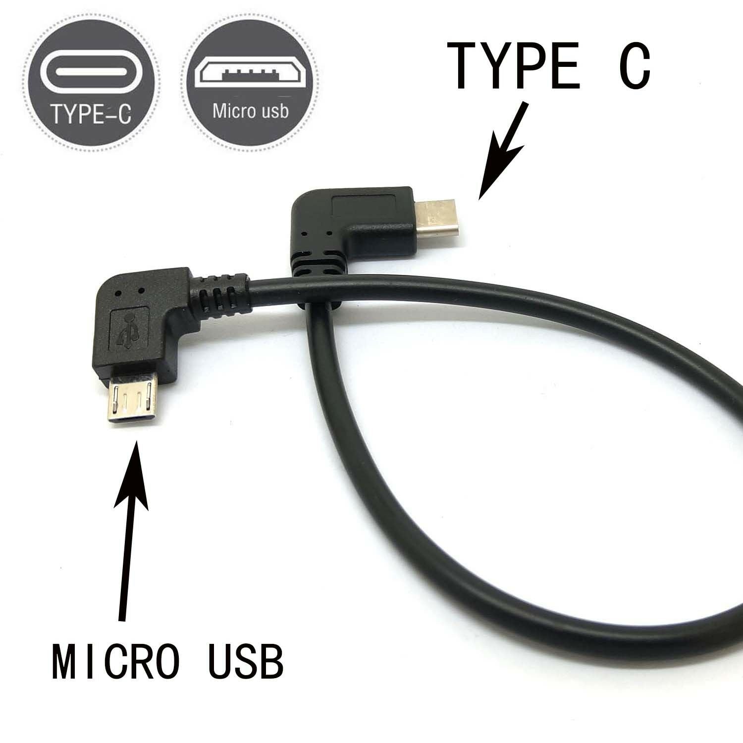 90 angle Type C (USB-C) to Micro USB Sync Charge OTG CHARGER Cable Adapter MG