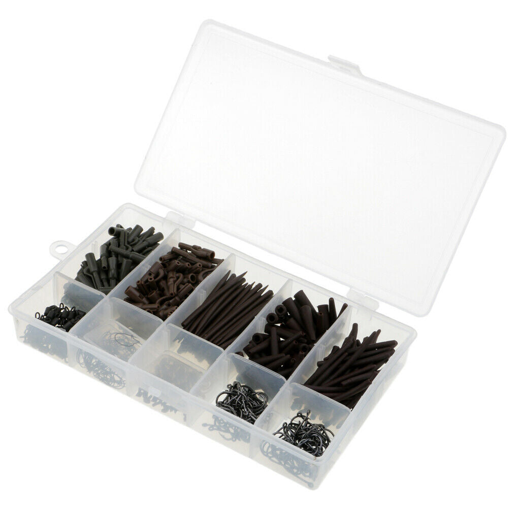 Carp Fishing Tackle Box Hair Rig Combo Box Accessories Hooks Swivels Clips