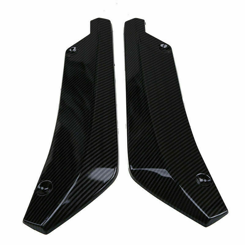 Pair Auto Carbon Fiber Style Rear Bumper Lip Diffuser Splitter Canard Protector