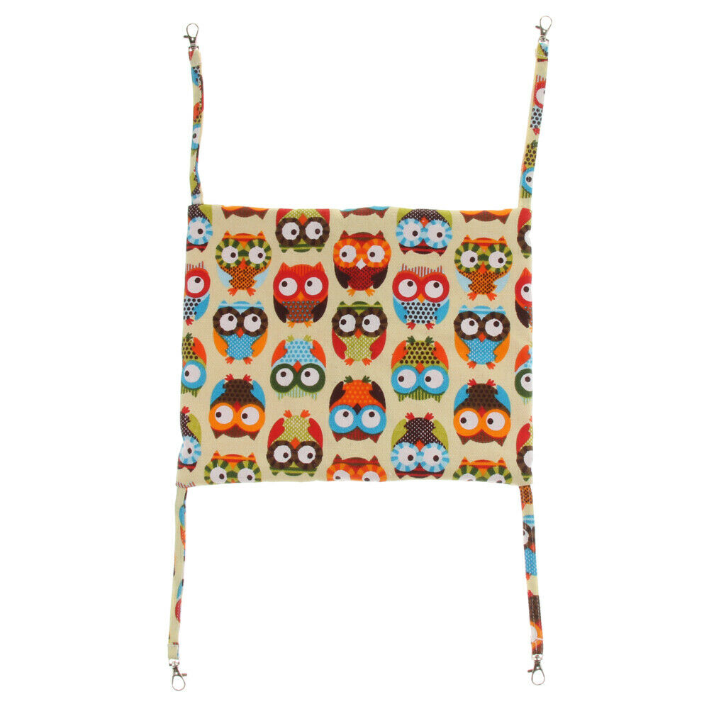 Warm Pet Cat Hammock Squirrel Hanging Bed Mat Hamster Blanket Nest Yellow Owl
