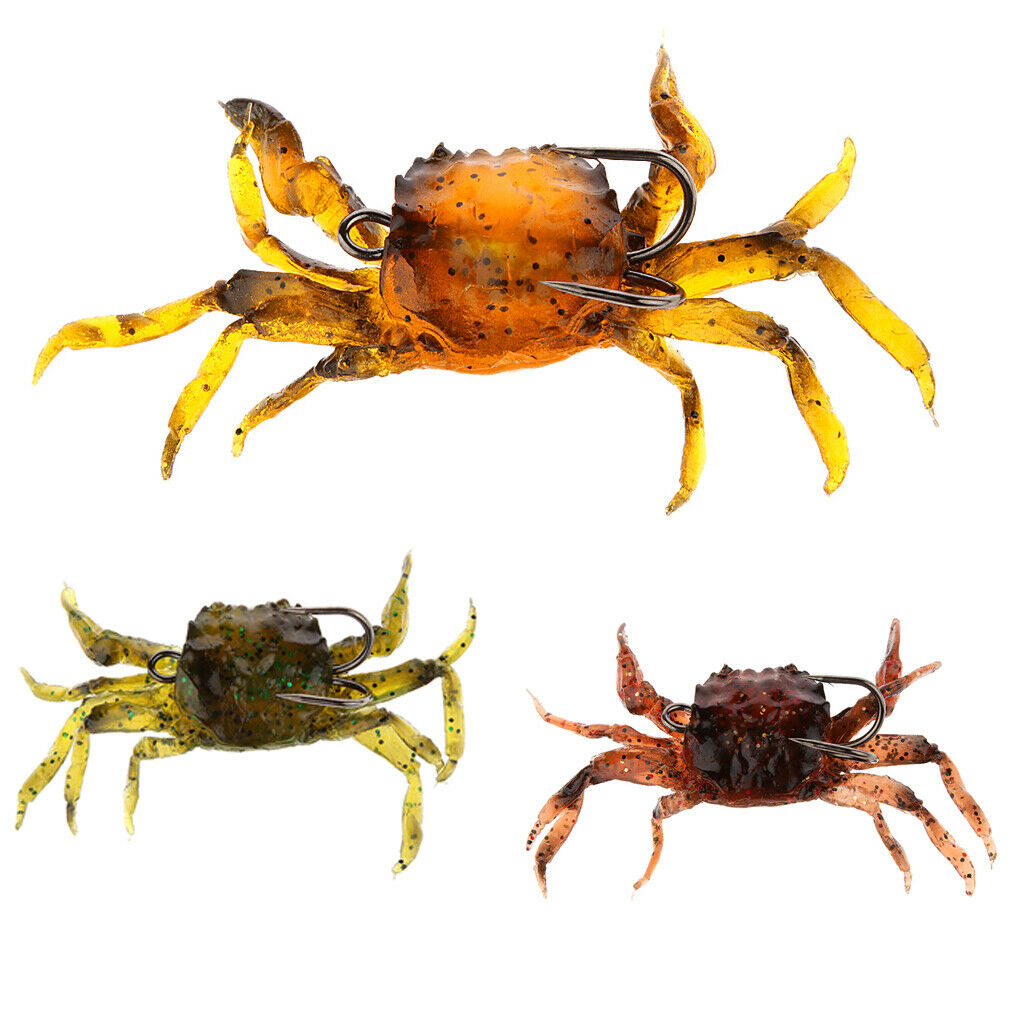 3X Fishing Tackle Soft Lure Crab Simulation Saltwater Hook Bait Green