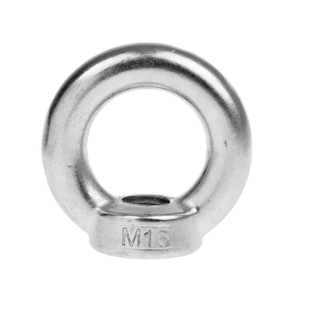 2Pcs M14&M16 304 Stainless Steel Lifting Eye Nut Ring Shape Nuts - 2 Size,