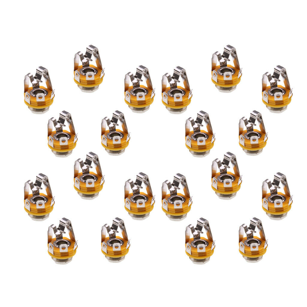 Pack Of 20 Electric Guitar/Bass Pickup 6.35mm Stereo Input Output Sockets