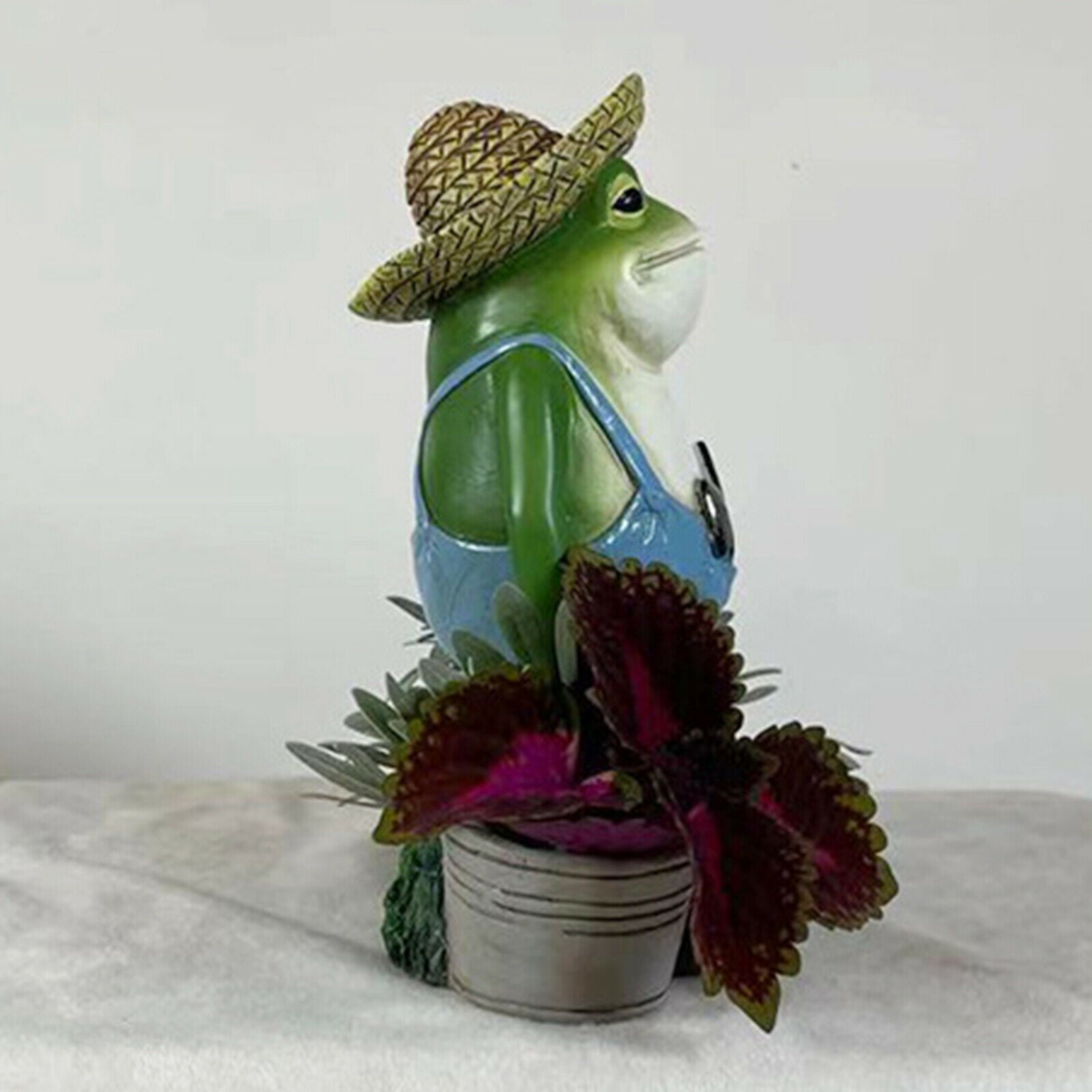 Cactus Succulent Plant Pot Planter Flower Pot Decor Frog Animals Statues