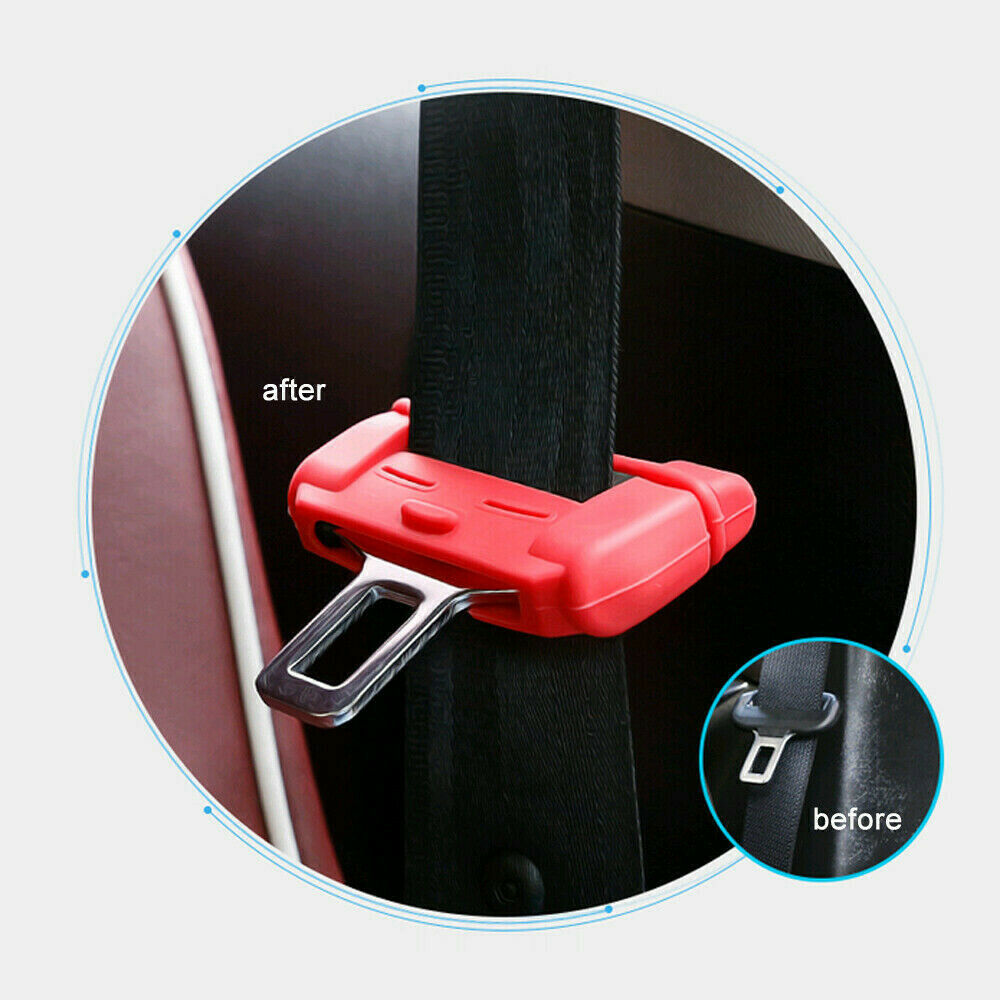 1X Car Safty Accessories Seat Belt Buckle Clip Silicone Anti-Scratch Cover ~
