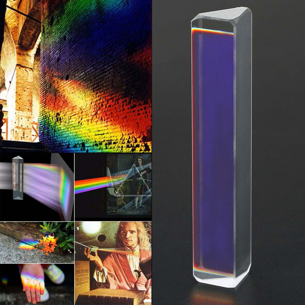 80-91mm Optical K9 Glass Triple Triangular Prism Physics Teaching Light Spectrum