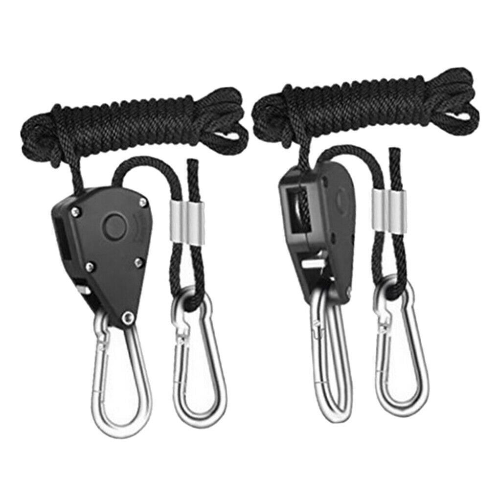 1 Pair 1/8" Grow Light Rope Hanger Ratchet 68Kg Capacity Metal Internal Gear