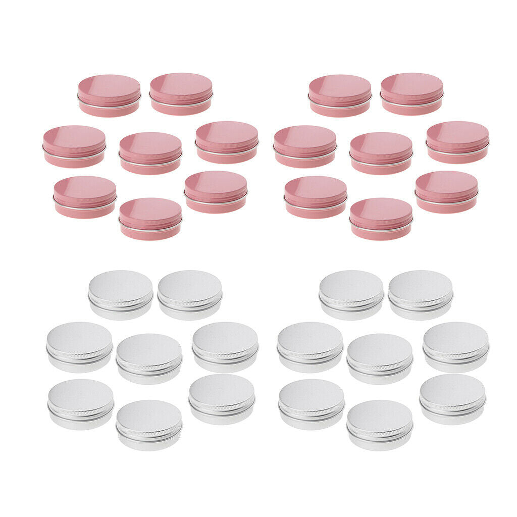 32x Screw Round Tin 60ml for Lip Balm Crafts Cosmetics Candles Storage Kits