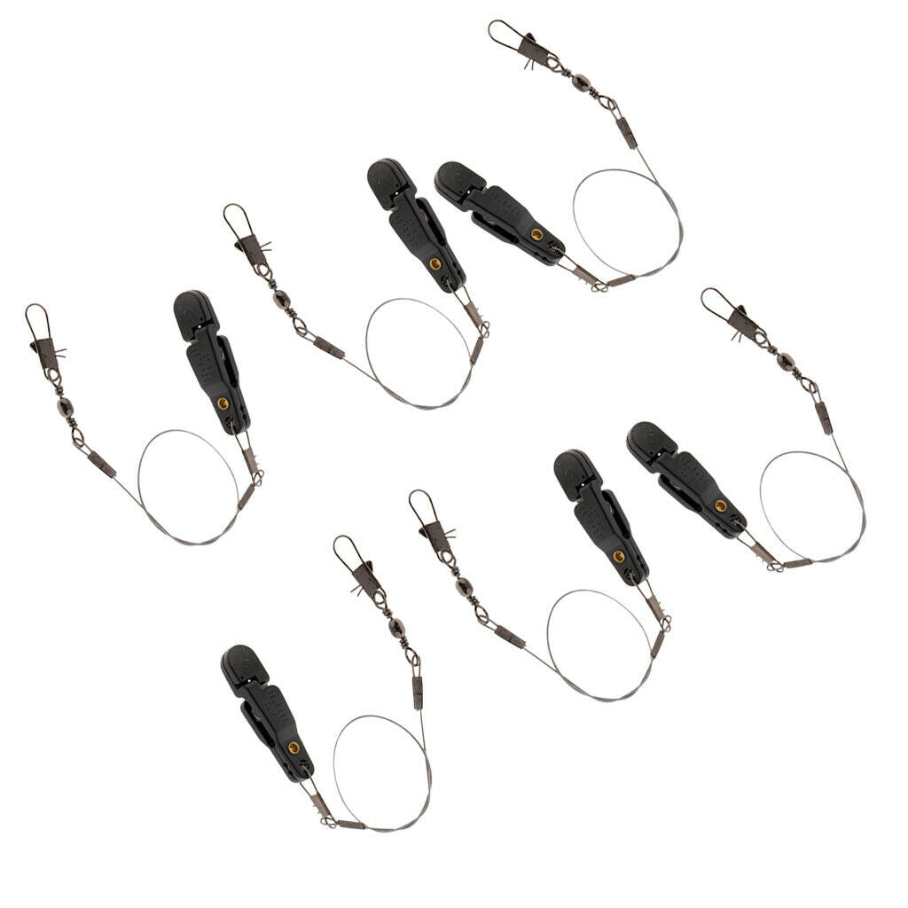 6pcs Padded Heavy Tension Snap Release Clip & Leader Snap for Planer Board