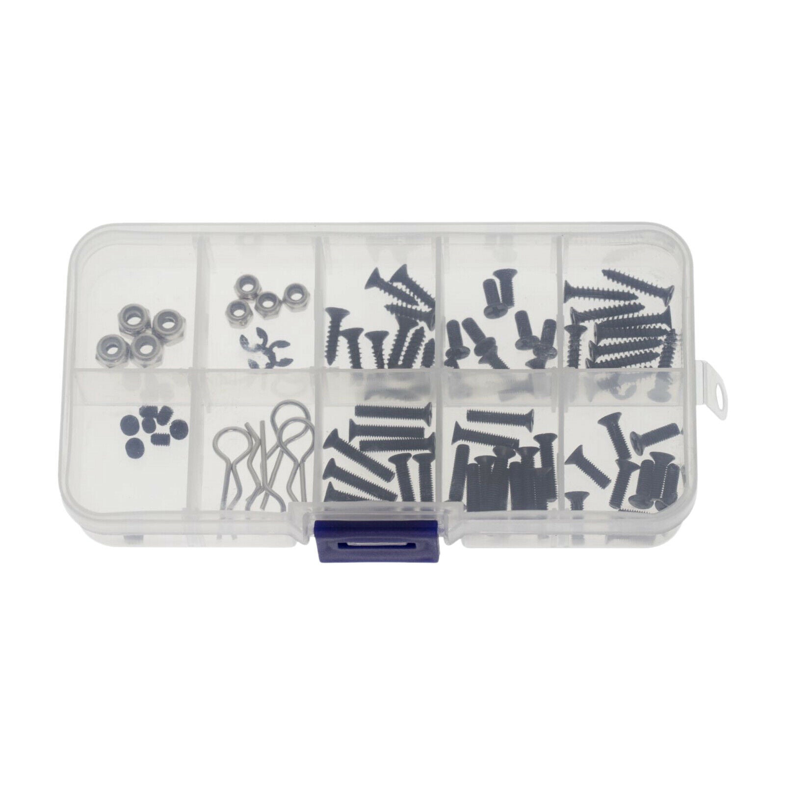 84PCS M3 M4 Screws Nuts Pins Kit with Storage Box Fits RC Crawler Car Accs