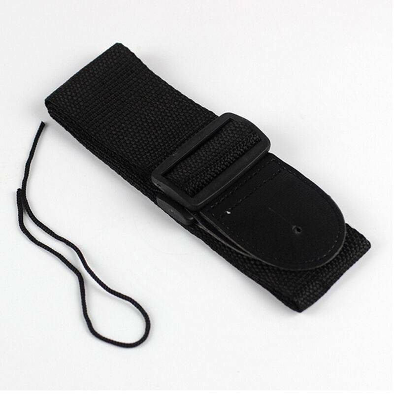 Black Adjustable Soft Leather Thick Strap for Electric Acoustic Guitar Bass