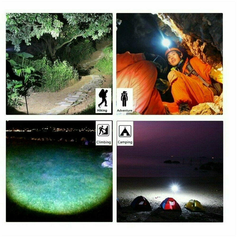 80000LM COB LED Headlamp Headlight Torch USB Rechargeable Flashlight Work-Lights