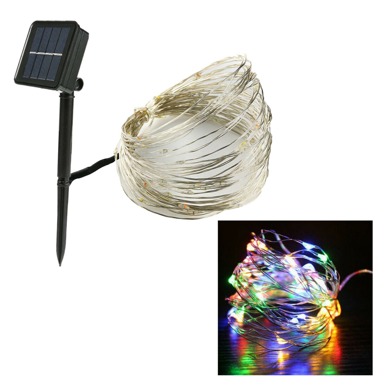 Solar Fairy Lights Waterproof Patio Yard Trees Party Decor 100 Colorful LED