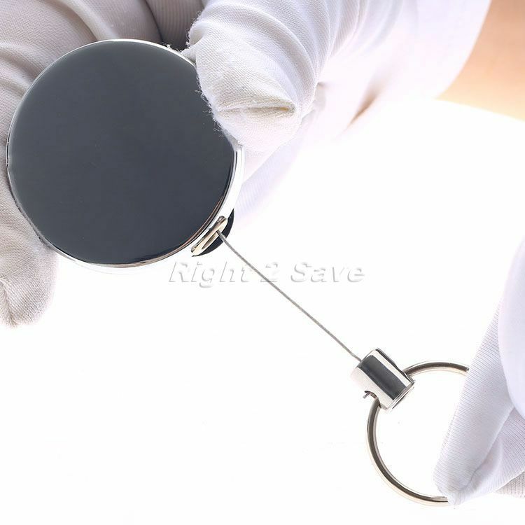 Stainless Steel Retractable Reel Badge Nurse ID Holder Belf Clip Keychain EDC