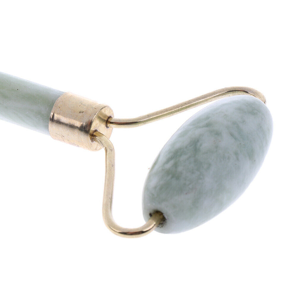 2 Pieces Handheld Natural Jade Stone Facial Massage Roller Face Neck Massager