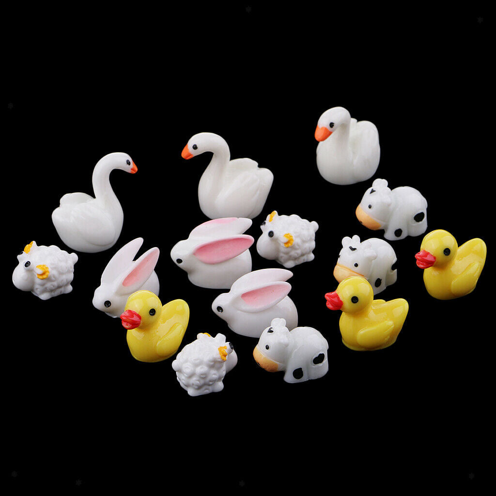 15 Mini Cute Animal Decors Art Home Decor Landscape Ornament DIY Garden Gift
