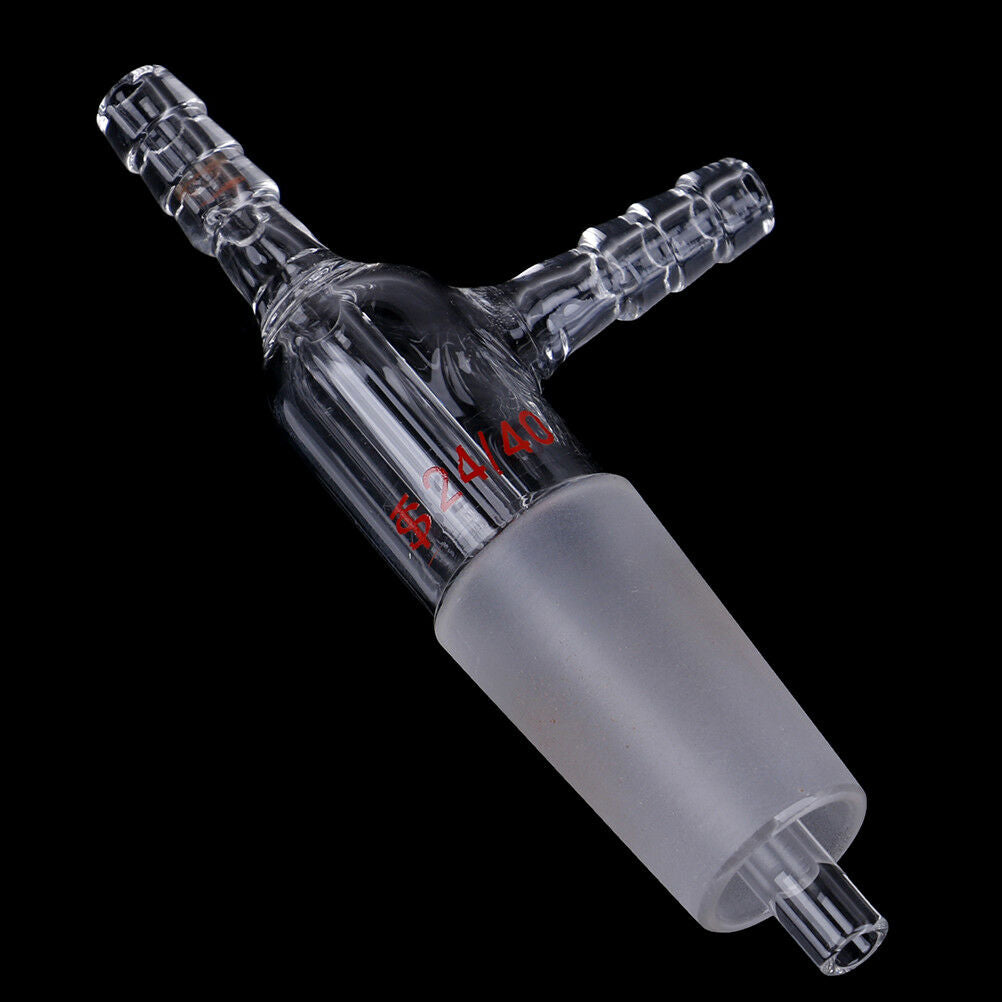 24/40,glass gas inlet adapter with both hose connection,lab glassware TdJ Lt