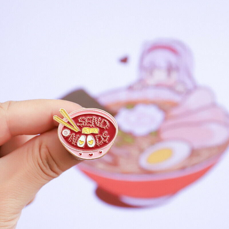 Eggs Ramen Enamel Bowl Noodles Badge Brooches Bag Clothes Lapel pin Badge
