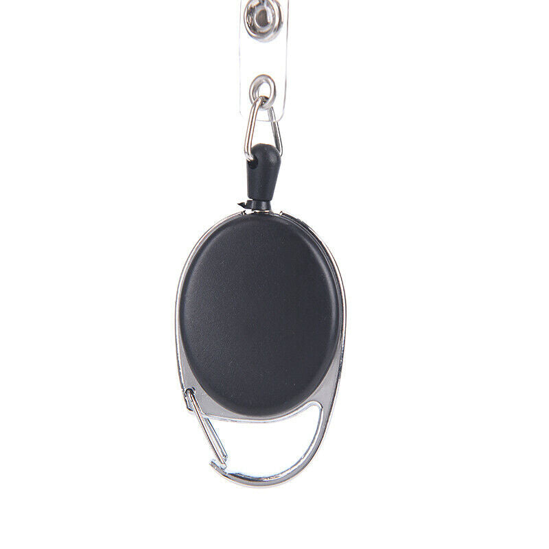 1 X Retractable Pull Badge Reel Zinc Alloy ABS ID Lanyard Name Tag Card B.l8