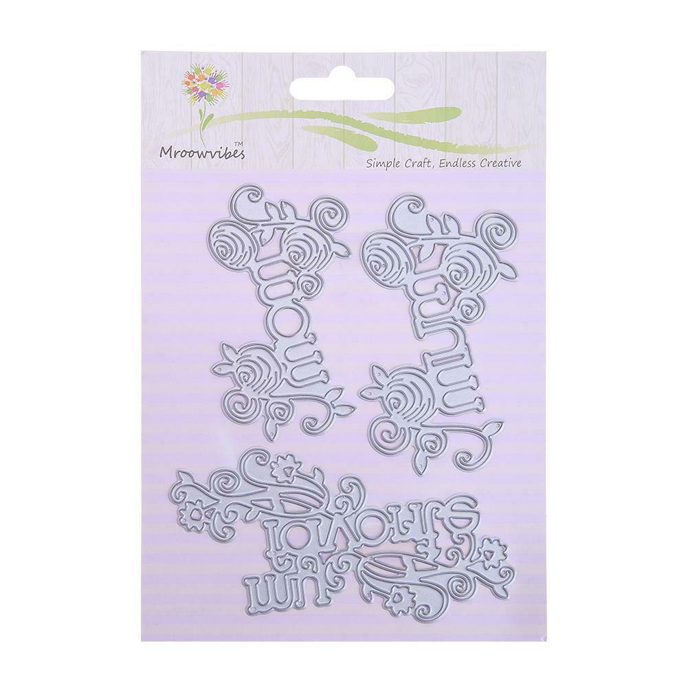 3pcs/set Mother's Day Metal Cutting Die Stencil DIY Scrapbooking Album Card @