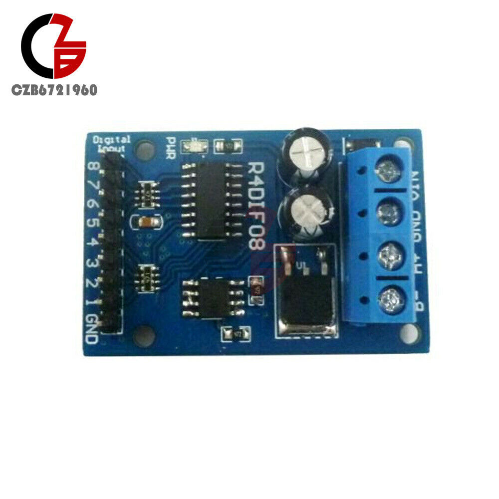 DC 12V 8 Digital to RS485 Acquisition Switch Board Modbus RTU TTL IO PLC Module